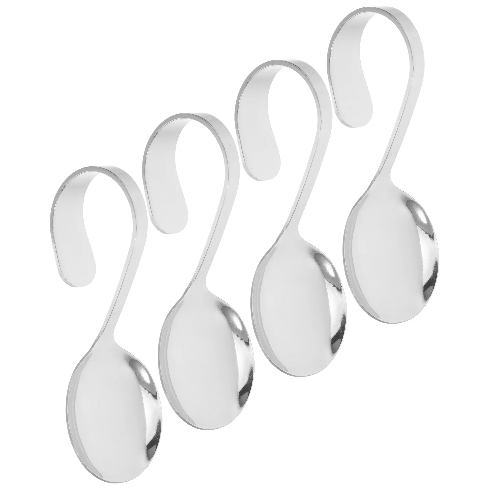 

4Pcs Curved Handle Spoons Fine Workmanship Buffet Spoon Practical for Restaurants Homes Kitchens Salad Spoons Buffet Spoon