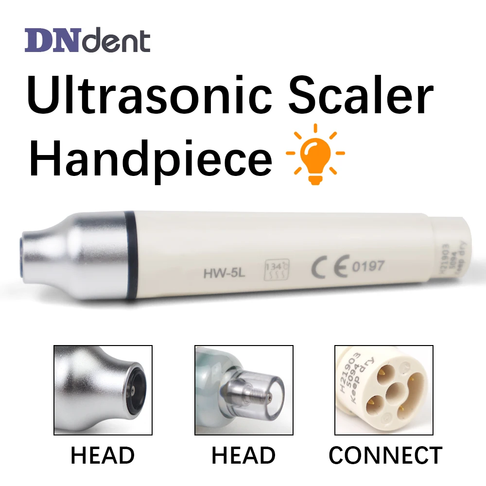 

Dental Ultrasonic Scaler Detachable Handpiece With LED Scaler Handle With light Metal Head HW5L Fit EMS Dentistry Toolss