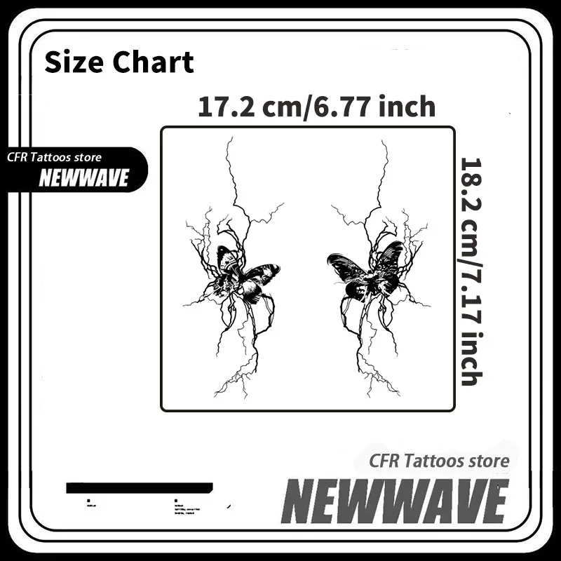 Temporary Tattoos Fake Tattoo Dark Thin Line Lightning Skull Butterfly Herbal Juice Sticker Cheap Goods Sexy Adult Girl Tool Art