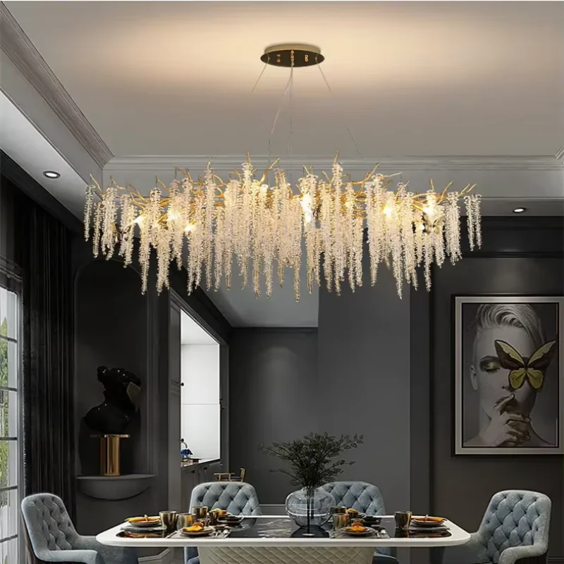 Modern Branch G9 Led Pendant Lights Gold Aluminium Lustre Suspend Lamp Dining Room Led Droplight Art Deco Indoor Lighting Lamp