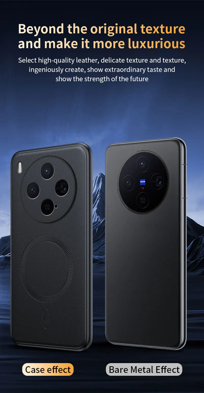 Für VIVO X300: Magnetische Lederhülle mit Schutzfunktion, Anti-Fingerabdruck, rutschfest, aus PC+TPU. – Detail 11