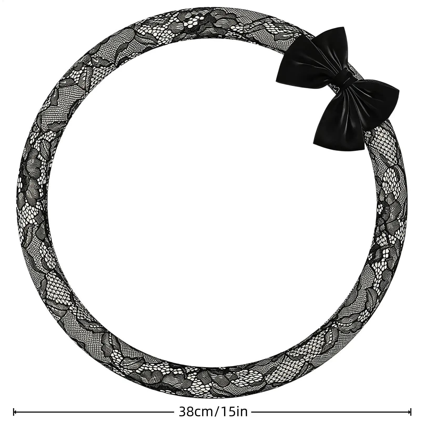 Car Steering Wheel Cover 15 Inches Lace Pattern Interior Decor Driving Wheel Cover With Bow For SUV Truck Road Trip Daily view 6