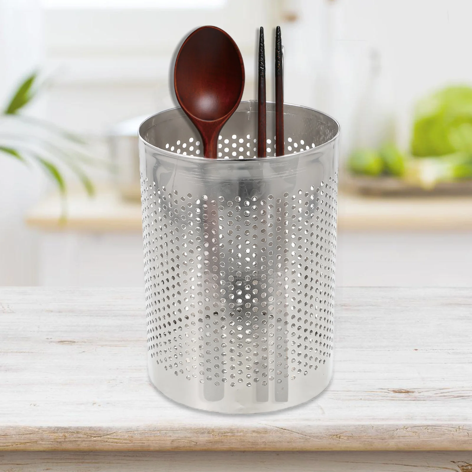 

Stainless Steel Chopstick Holder Kitchen Utensil Organizer Drying Rack With Drain Mesh Storage Container For Cutlery