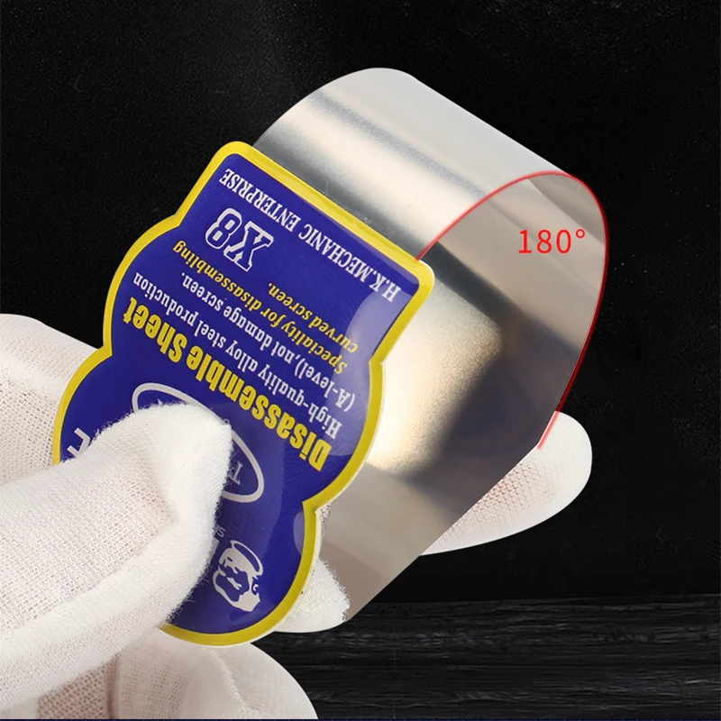 MECHANIC X8 0.1mm Ultra-Thin Flexible Alloy Steel Disassembly Card for Mobile Phone Curved Screen Pry Opening Repair Tools