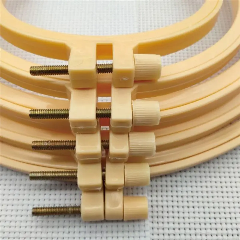 ABNQ 5 Pcs 3 Inch to 8 Inch Embroidery Hoops Set Plastic Round Hoops for Embroidery Craft Sewing and Ornaments Sewing