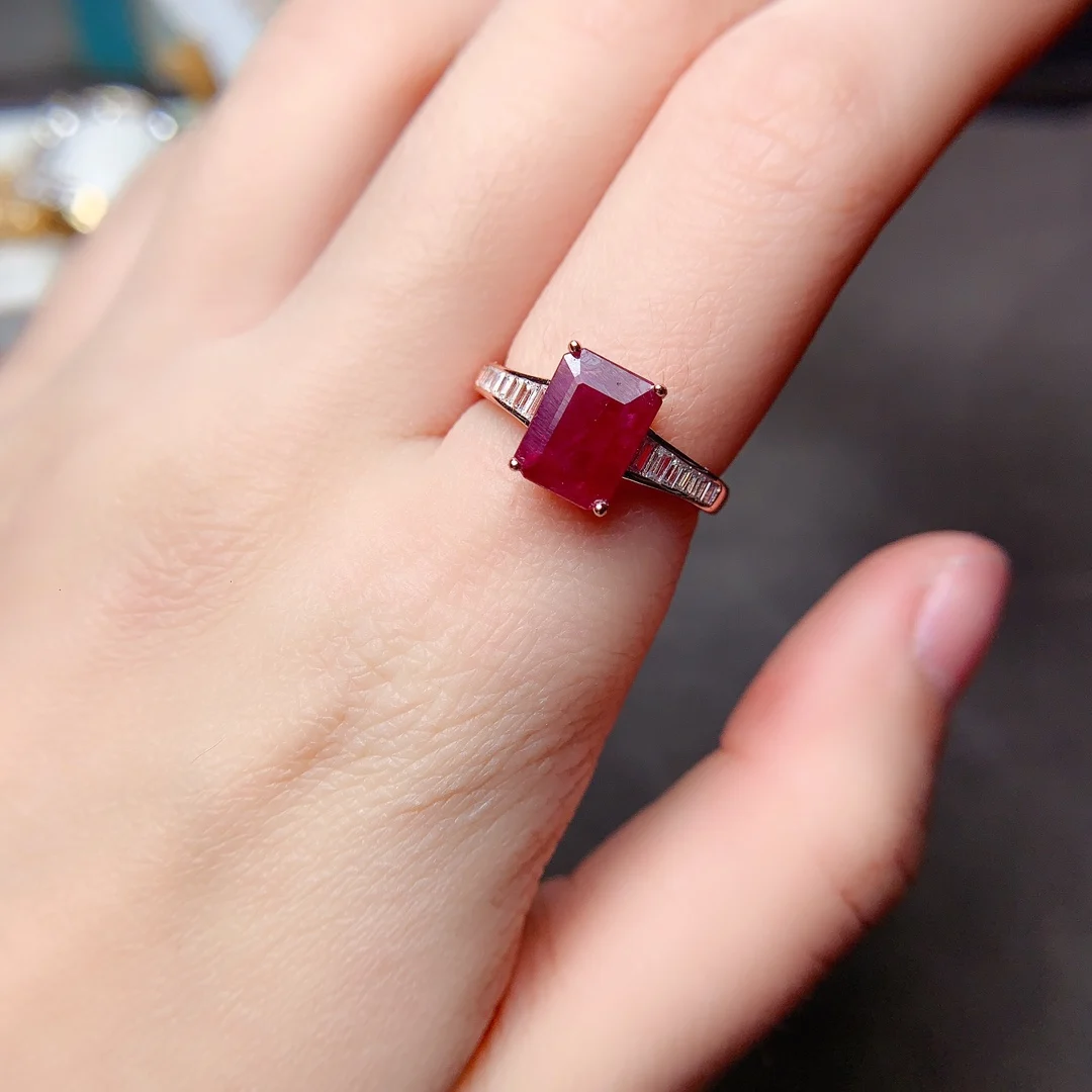 Natural ruby Ring Sterling Silver 925 wedding ring women's high clarity luxury free mailing jewelry original jewelry boutique