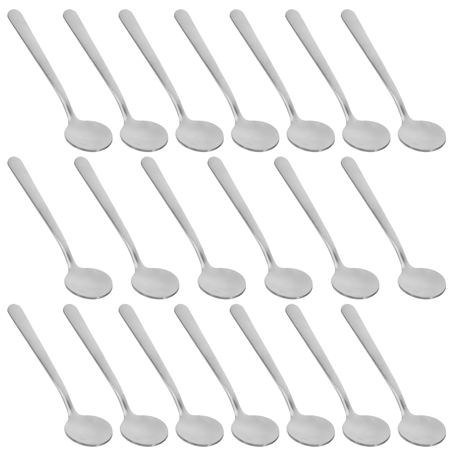 20Pcs Stainless Steel Seasoning Spoon Rounded Bowl Short Handle Non-Slip Grip Mini Measuring Spoon for Condiments Honey Jam Salt