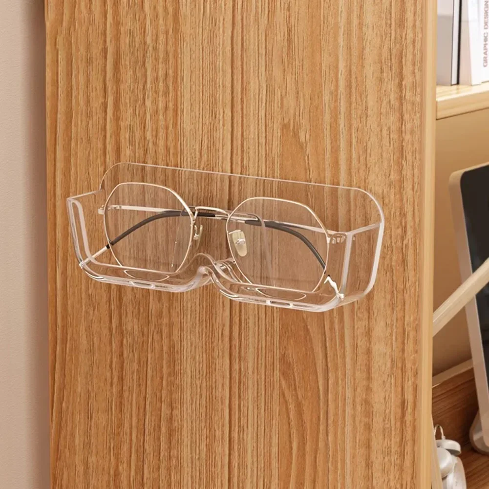 Wall Mounted Glasses Storage Self-Adhesive Glasses Holder Plastic Hangable Sunglass Show Stand Shelf For Home Storage Dispay