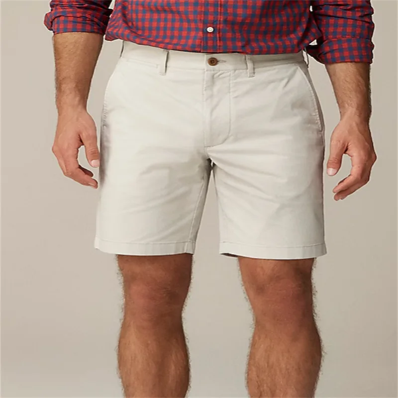 Men's Cross-border Solid Color Summer Oblique Pocket Mid-waist Loose Casual Shorts
