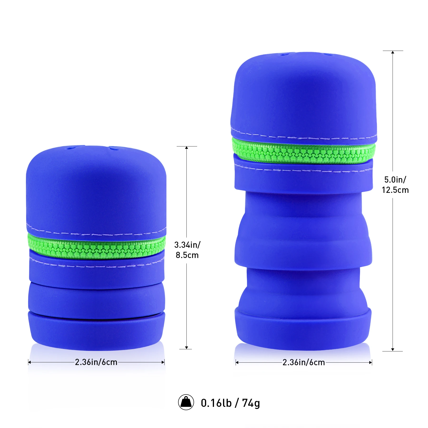 Składane silikonowe pudełka na muchy z zamkiem błyskawicznym Przenośny wielofunkcyjny kosz na śmieci Akcesoria wędkarskie z karabińczykami