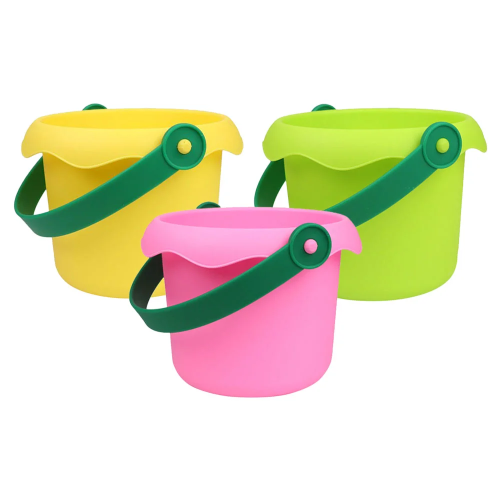 

3 Pcs Beach Bucket Supply Portable Sand Water Playthings Buckets Ice Digging Playing with Sandcastle Lightweight