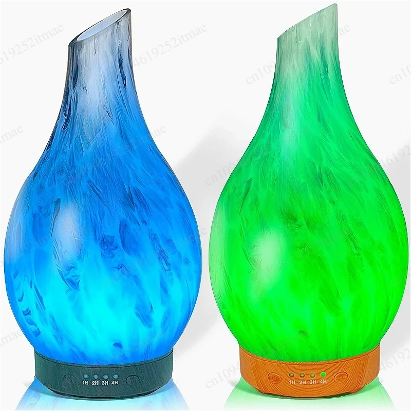 120ml 3D Glass Aroma Diffuser 7 Colors LED Dimmable Essential Oil Humidifier for Bedroom
