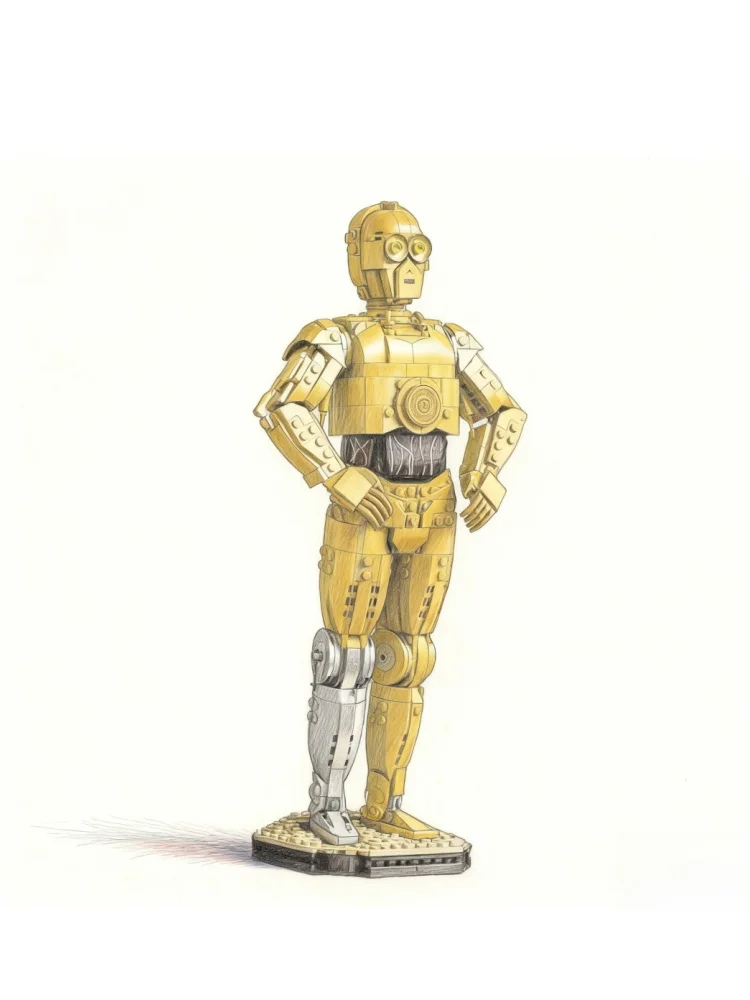 

1140Pcs MOC Space War C-3PO Robot Doll Action Model Building Blocks DIY Building Blocks Assembly Educational Toys Gifts