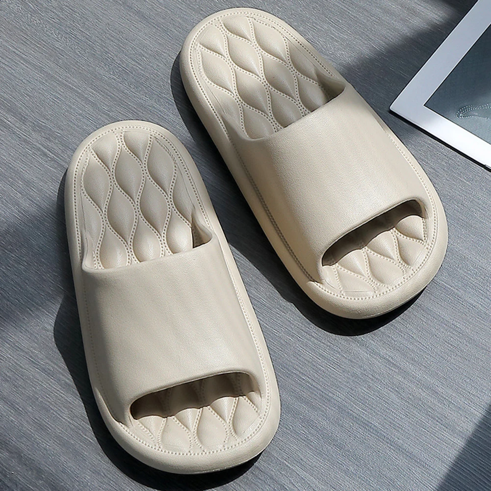 Flip Flops Solid Color Thick Platform Slippers Non Slip Cloud Slides Indoor Home Sandals for Men Women