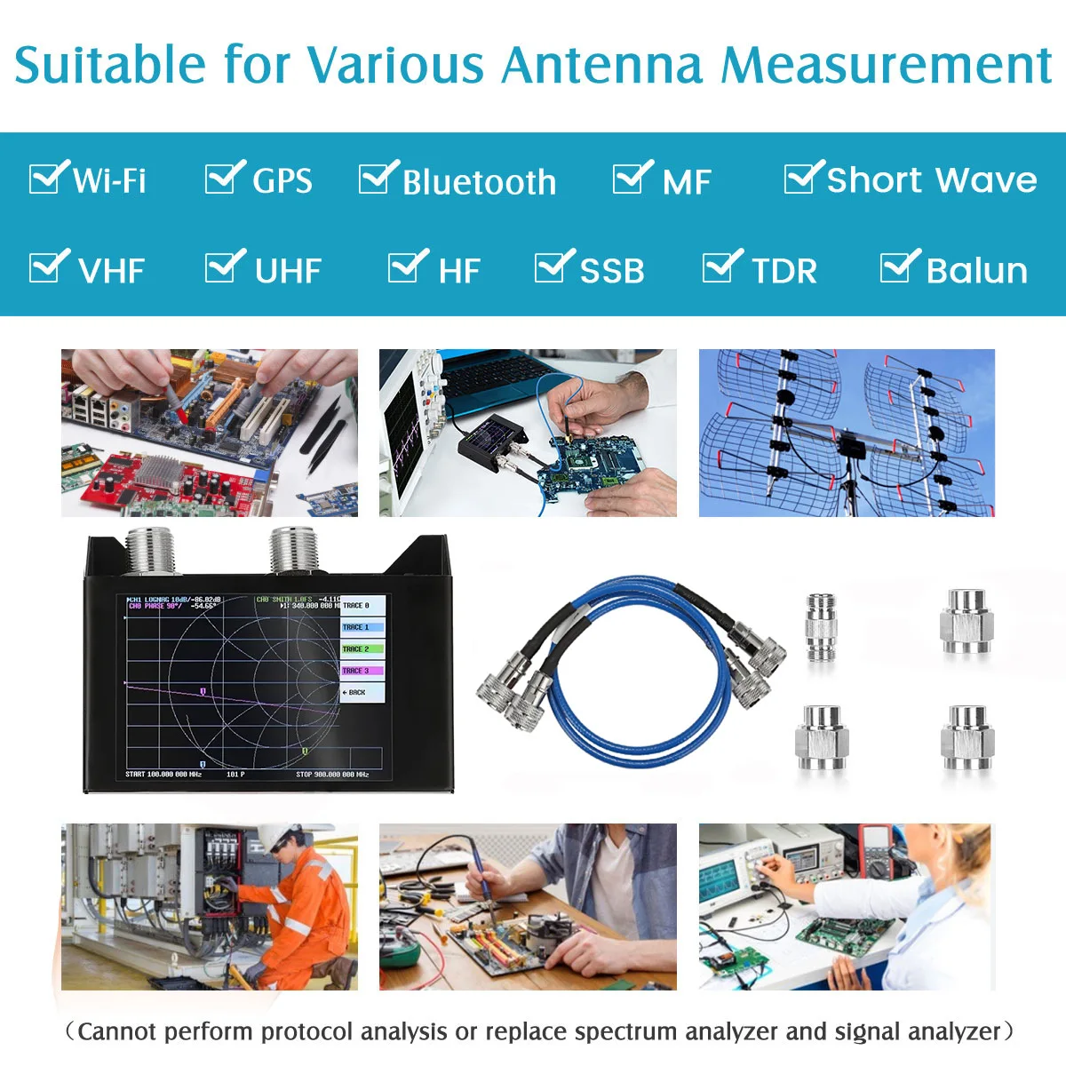 3G Vector Network Analyzer 4.0-inch Touch Screen SAA-2N NanoVNA V2 Antenna Analyzer