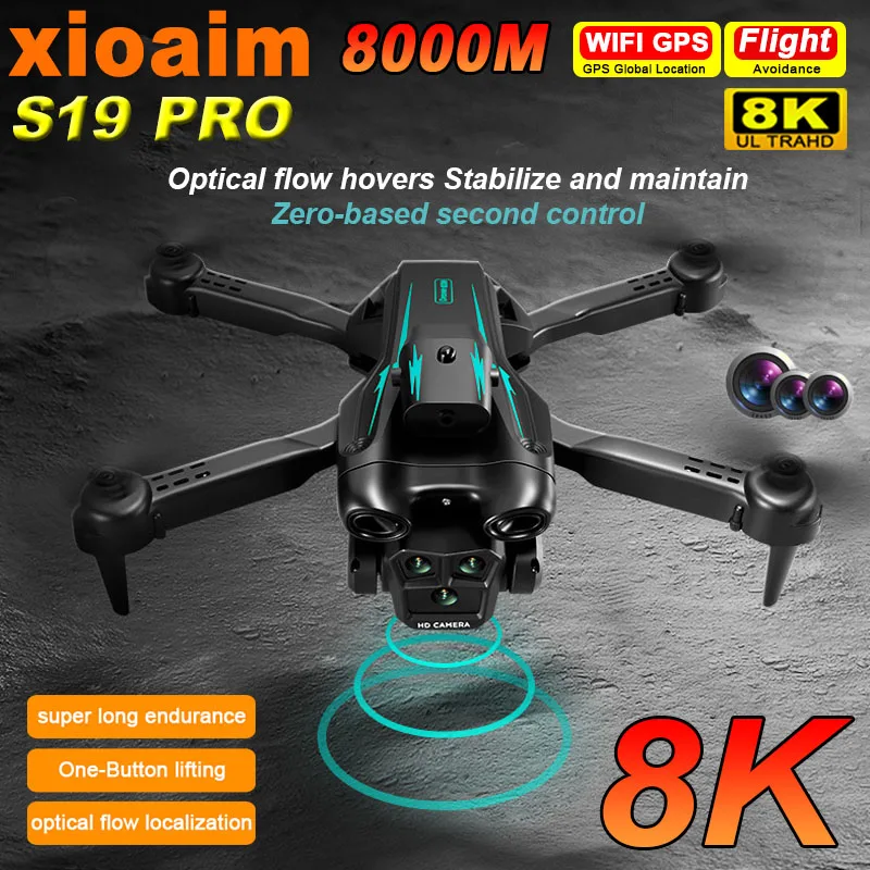 

For Xiaomi S19 Pro Drone Professional 8k Dual Camera Optical Electric Adjustment Obstacle Avoidance Aerial Photography Aircraft