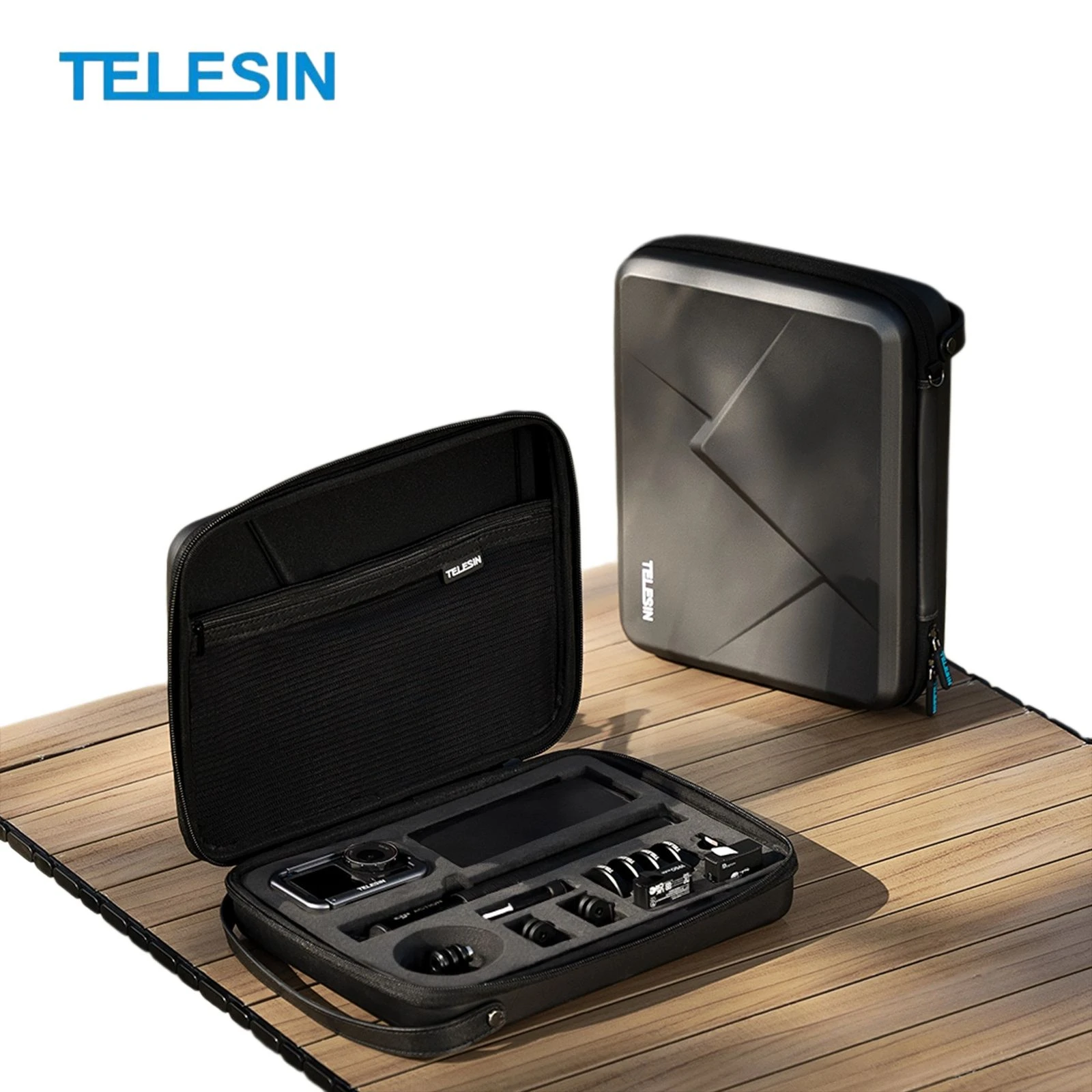 TELESIN Hard Shell Storage Bag for DJI OSMO Action 5 4 3 Accessories Shock-Resistant Crush-Resistant Waterproof Protective Case