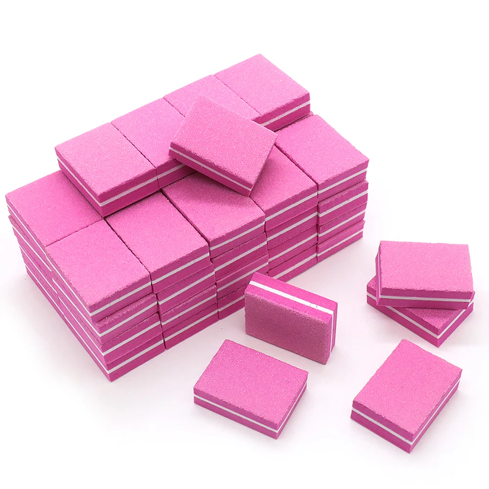 1/50/100/150 peças Mini Blocos de Polimento de Unhas Adequados para Unhas de Acrílico e Naturais, Grão 100/180, Bloco de Polimento de Unhas a Granel