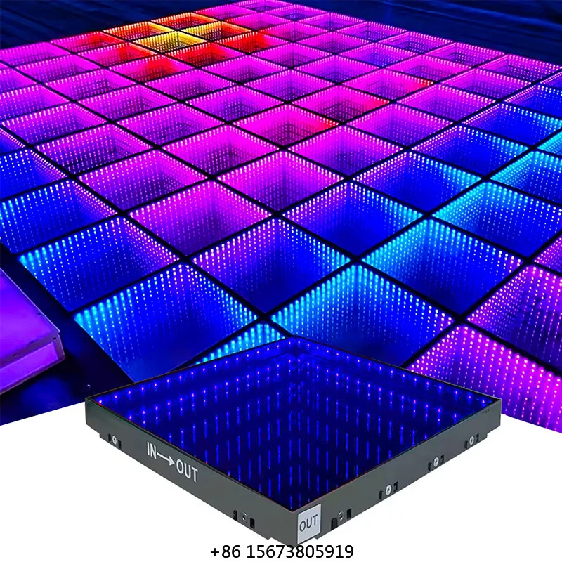 

Магнитный портативный танцпол 3D Infinite для свадеб и вечеринок, светодиодная подсветка для сцены