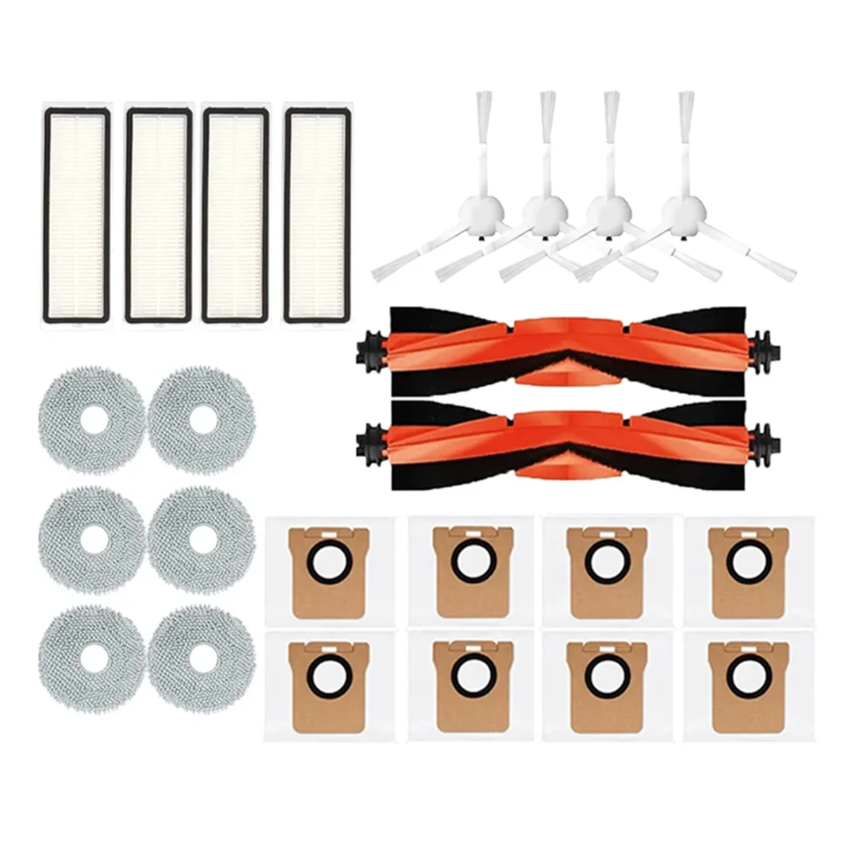 

ABBZ-For Xiaomi Robot Vacuum X20+ / X20 Plus Replacement Parts Main Side Brush Hepa Filter Mop Cloth Dust Bag Accessories