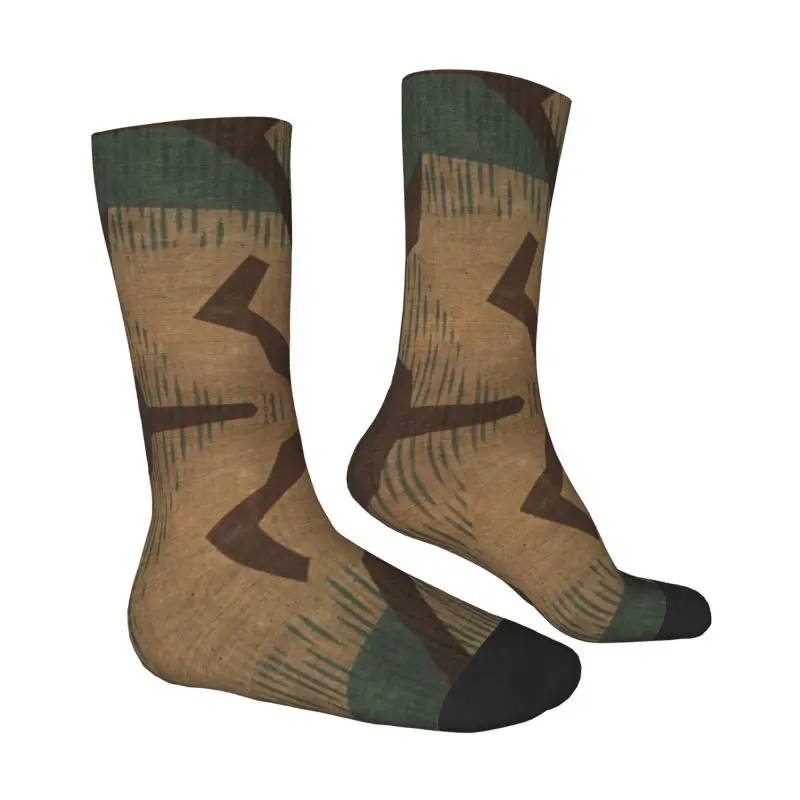 Splintertarn German WW2 Camouflage Men Women Crew Socks Military Army Tactical Camo Spring Summer Autumn Winter Dress Socks