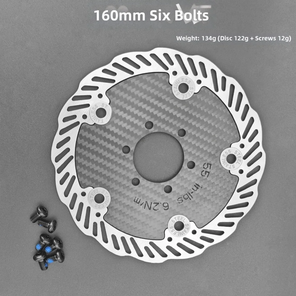 Carbon-Bremsscheibe 140mm 160mm Ultraleicht MTB für Rennrad für Rotor für Center Lock 6 Bolzen Edelstahl Fahrradteile – Detail 10