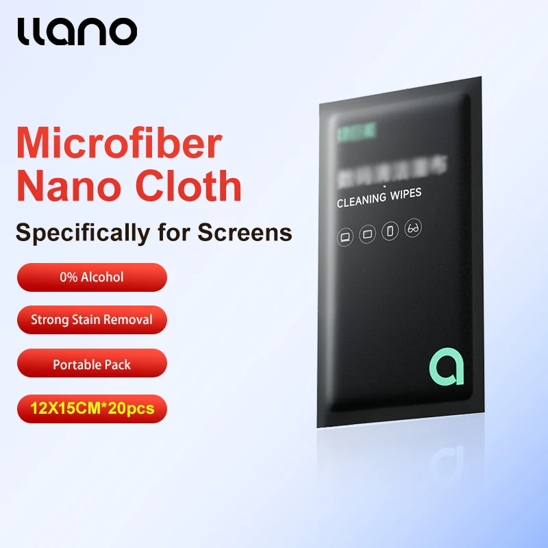 llano Screen Wipes for Electronics, 12X15CM Moistened Screen Cleaner for Screens, Computer,Laptop,Tablet,Phone,Monitor,Car Scree