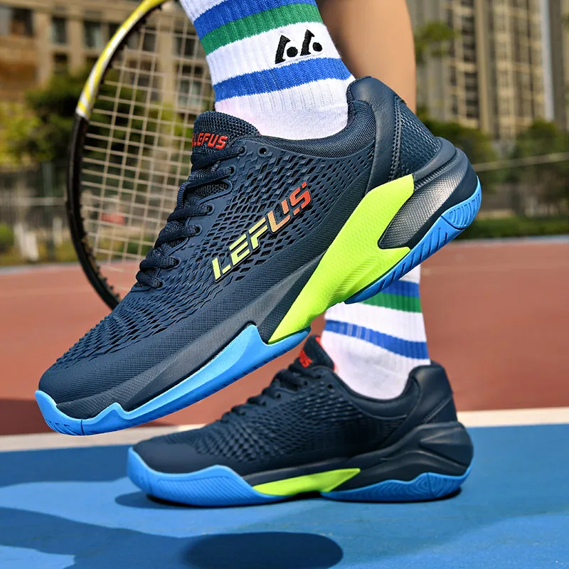 Men's and Women's Professional Tennis Shoes, Comfortable Outdoor Fitness, Badminton, Fashionable Volleyball Training Shoes