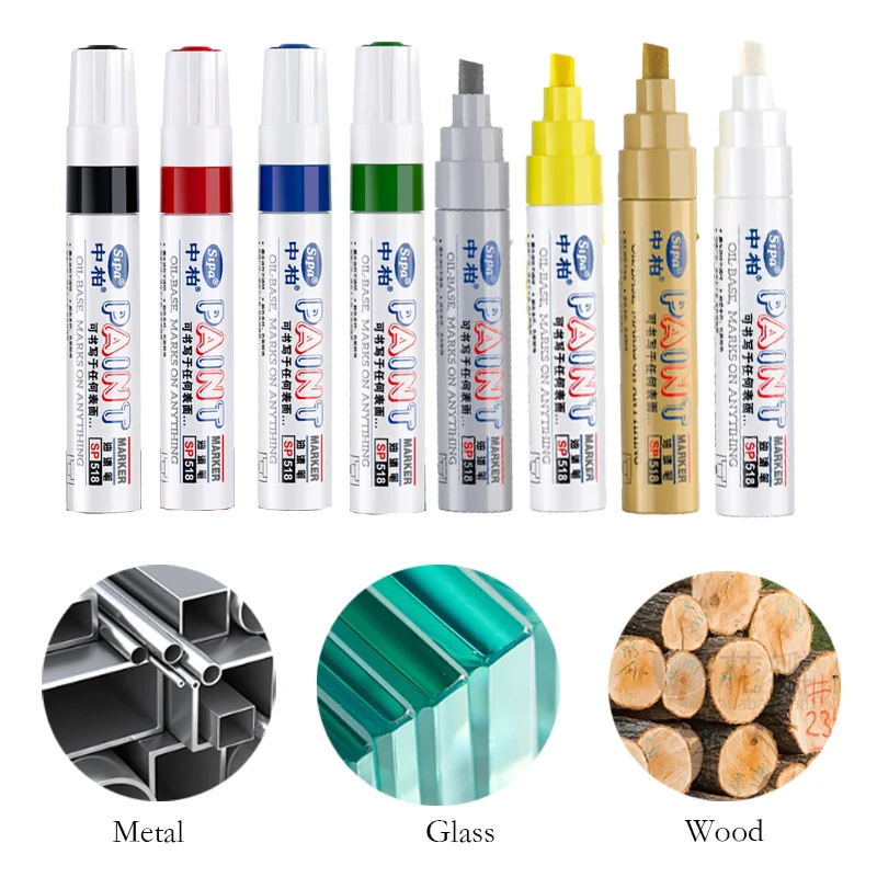 

Oily Wide-head Paint Pen Waterproof Not Easy To Fade Wear-resistant Metal Wood Glass Plastic Ceramic Writing Marking Graffiti