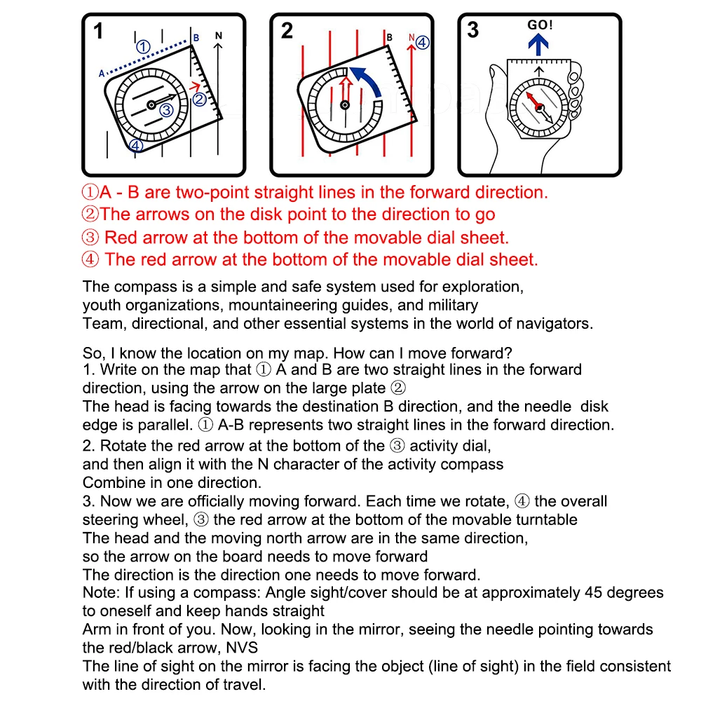 Bussola righello mappa in scala portatile per escursionismo all\'aperto foresta campeggio sopravvivenza localizzatore GPS Kit localizzatore accessori