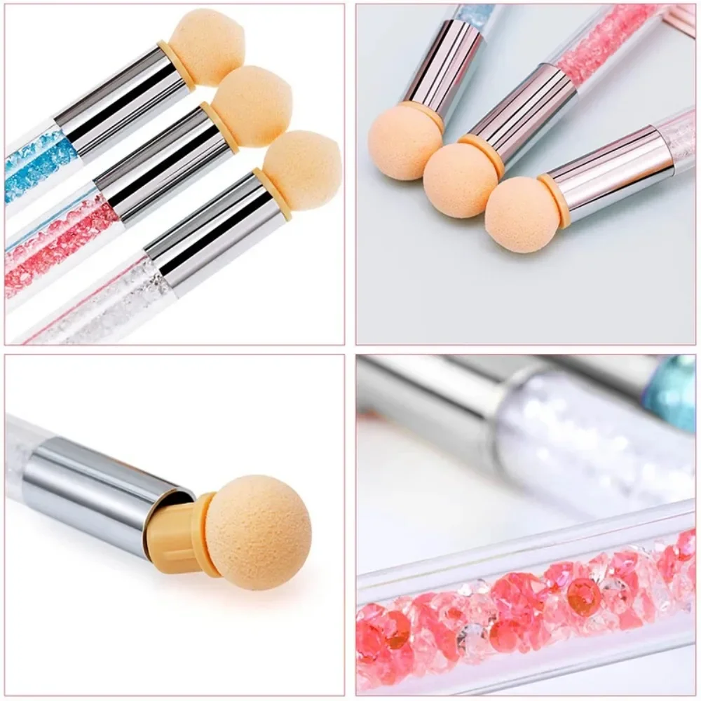 Double-ended Gradient Shading Pen Dotting Brush Replacement Head Sponge Rhinestone Handle Nail Art Painting Tools Manicure Brush