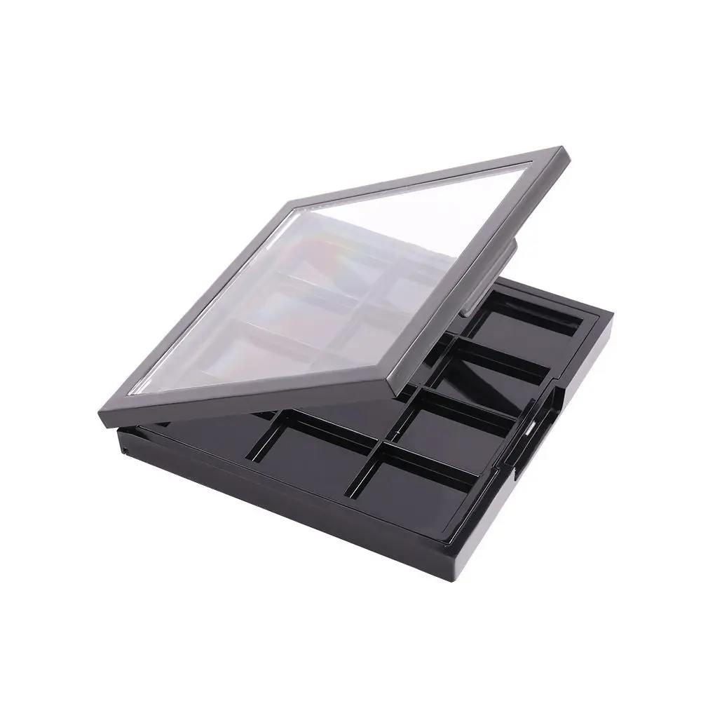 Couvercle 12 grilles récipient cosmétique boîte de rangement de maquillage pour les yeux plat de fard à paupières vide boîte d'échantillon de rouge à lèvres bricolage Palette de fard à paupières