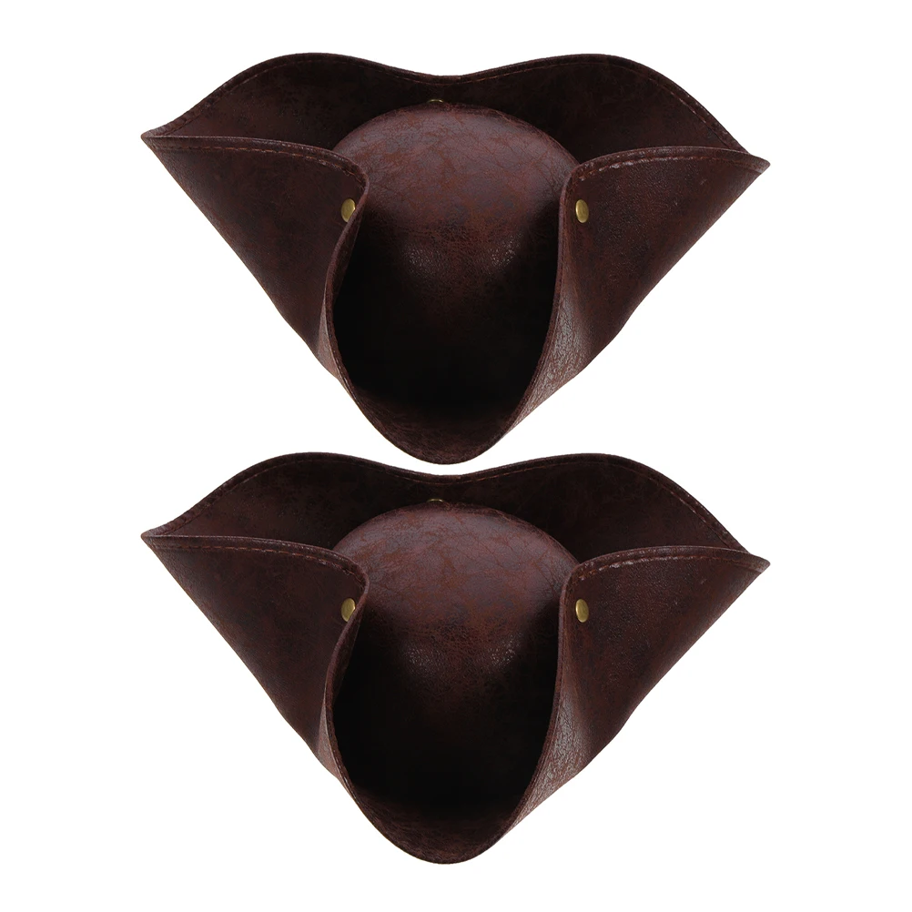 

2pcs Triangular Hat Lightweight Pirate Party Hats for Adults Kids Halloween Costume Accessories Reusable Decor
