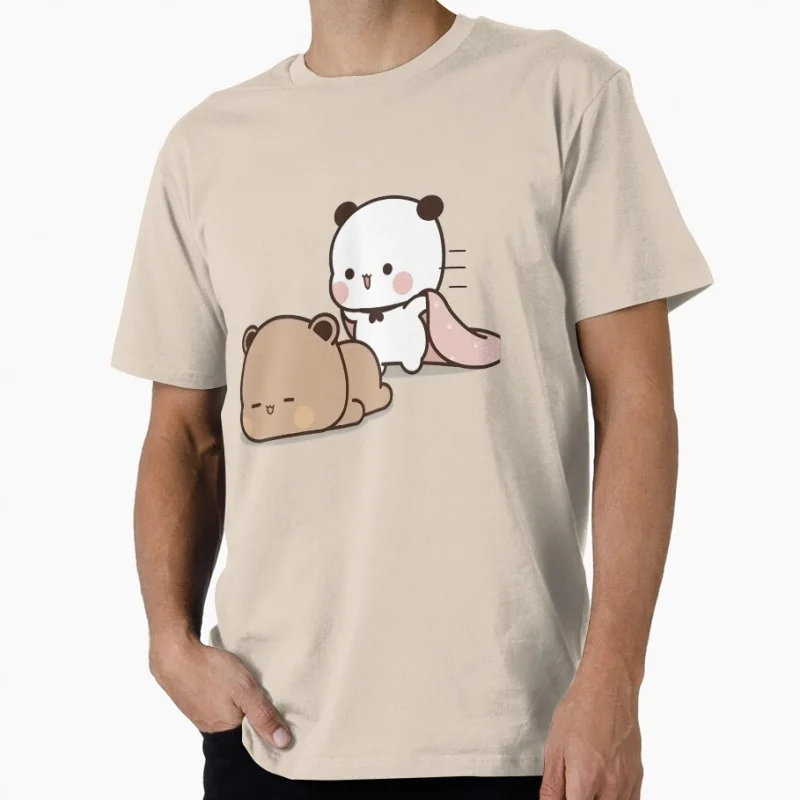 

Bubu running to Dudu's side Gift t shirt ‌kawaii‌ Panda Bear Cartoon Graphic tee Cute Y2K Clothes 100% cotton All size Tee S-6XL