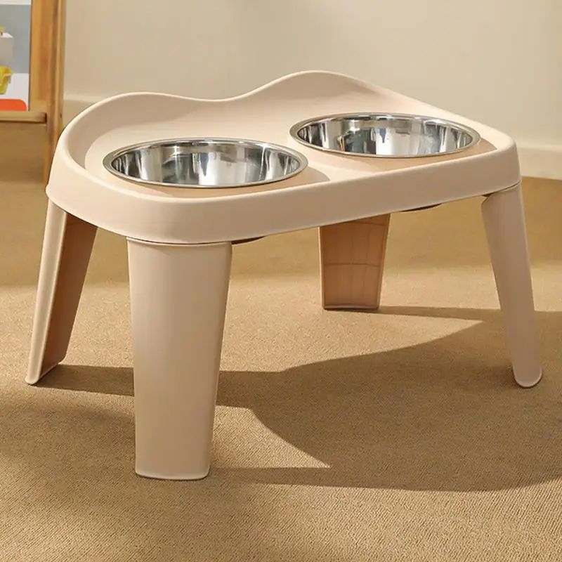 Lifted Dog Bowl Double Food Water Feeder Folding Dog Bowl Holder No-Spill Dog Cat Food Bowl Anti-Slip For Small Medium Dogs