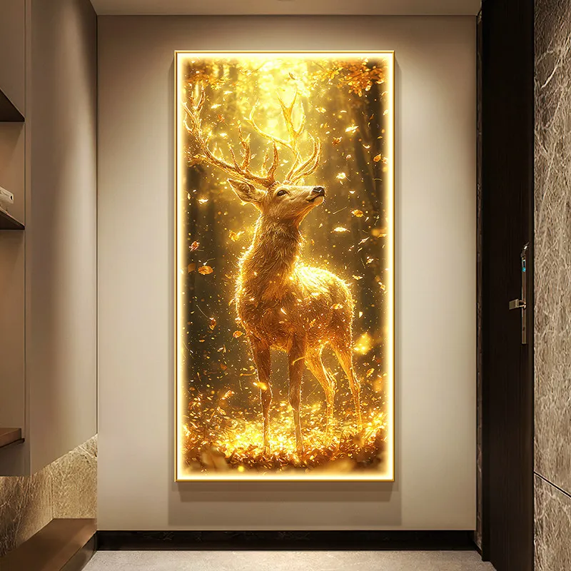 Modern Background Animal Painting LED Wall Lamp For Living Room Corridor Home Decoration Mural Light Remote Control Lighting