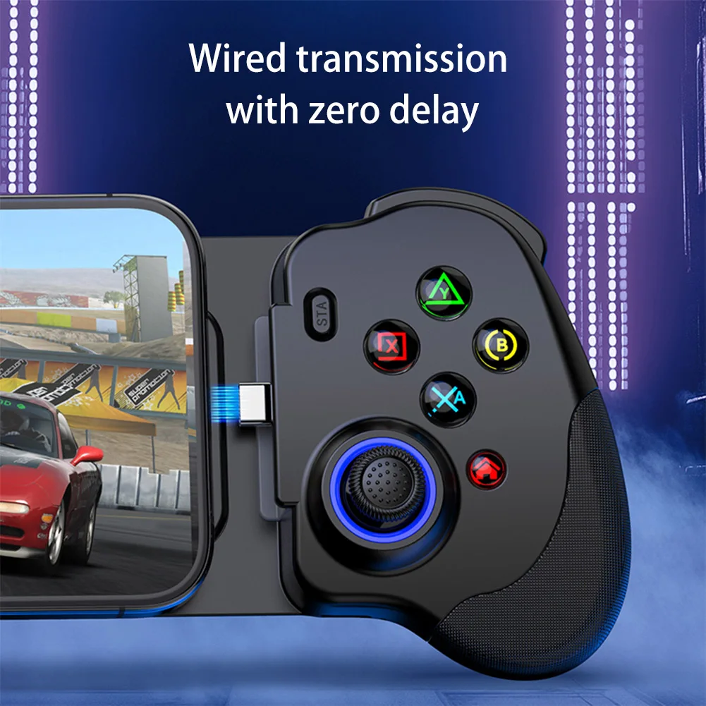 Проводной игровой контроллер на растяжку, Bluetooth-совместимый эффект Холла, проводной джойстик управления, 6-осевой гироскоп для IPhone/Android