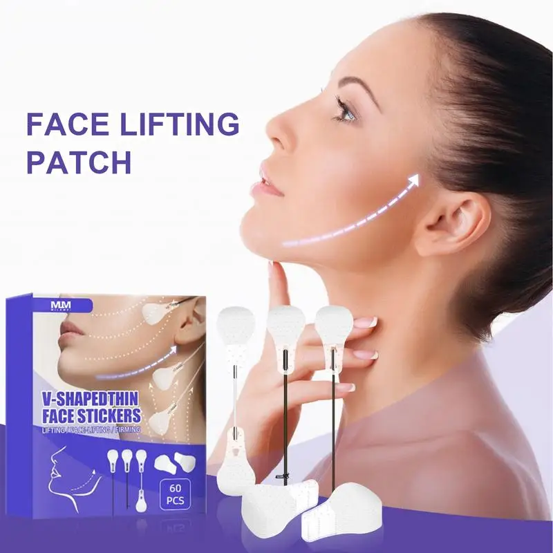 Cinta de estiramiento facial Invisible para mujer, pegatina de estiramiento facial con línea en V, cintas de estiramiento de cuello y ojo, elasticidad impermeable, Parche de elevación de doble mentón