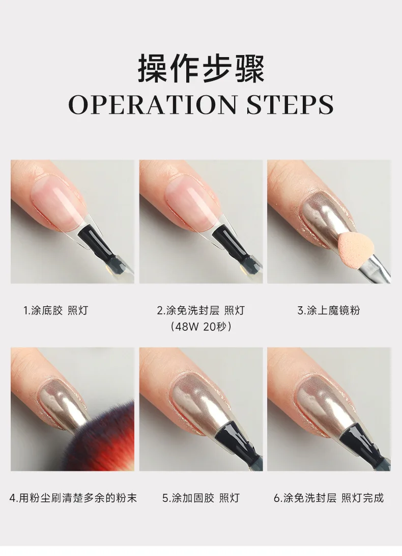 10 pezzi spugna a doppia estremità per nail art specchio magico pennello per immersione in polvere ombretto multifunzionale set di pennelli per labbra strumento per manicure per trucco