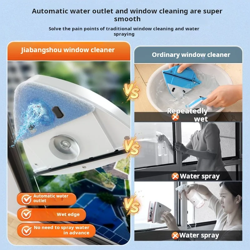 Double-sided Magnetic Glass Window Cleaner 3-35mm Special Anti Fall Strong Magnet Automatic Water Outlet For Home Window Clean