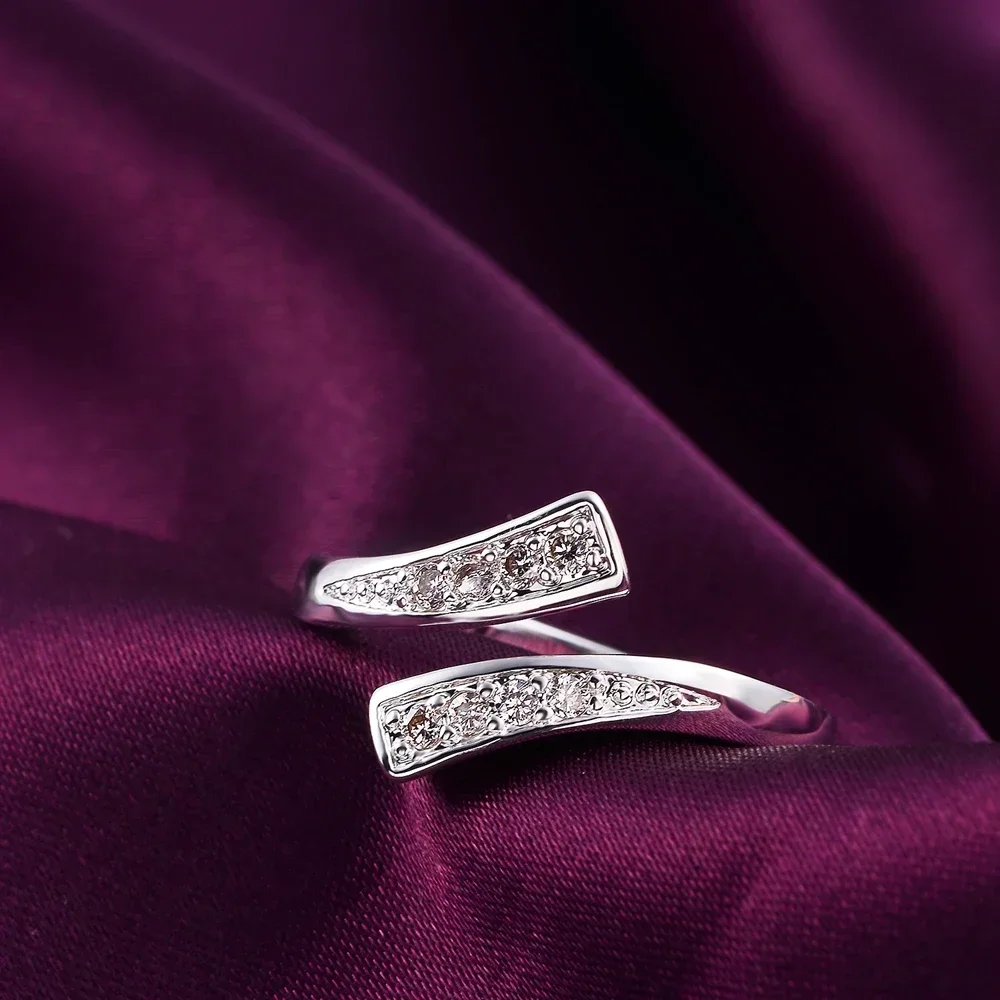 Women's Adjustable 100% 925 Sterling Silver Crystal Ring, Gift