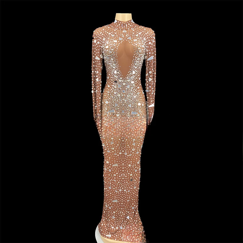 Women's Gorgeous High Luxury Evening Dress Sparkle Crystal Sequins Cocktail Dress Fashion Women Dresses for Party and Wedding