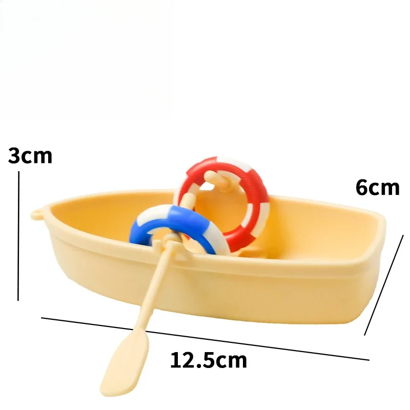

Funny Plastic Fishing Boat Model Mini Simulated Dollhouse Ornaments Bagged Miniature Fishing Boat Set Children