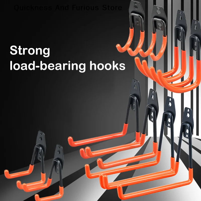 Workshop Tools Hanger - ♬ 頑丈な壁掛けメタルフックガレージオーガナイザー自転車はしごハンガー滑り止め収納フックガーデンツール家庭用ワークショップ用