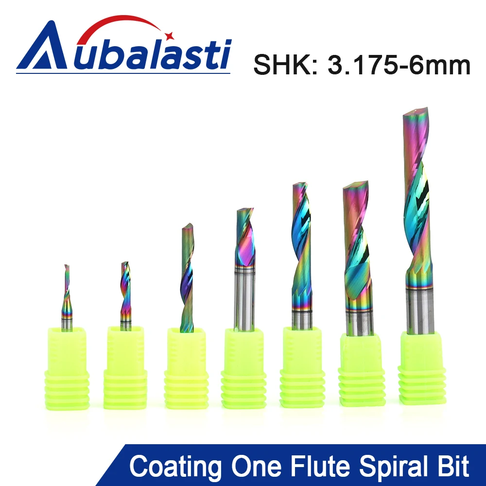 

Aubalasti 5 шт./лот DLC-покрытие фрезы для алюминия одна флейта спиральные биты концевая фреза гравировка фрезерный станок с ЧПУ гравировальный бит