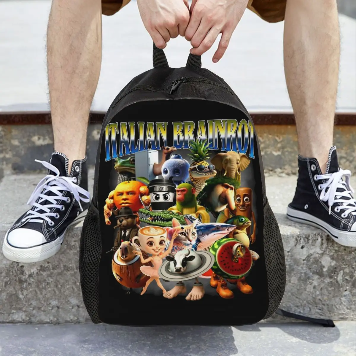

Итальянский Brainrot Meme, забавный повседневный рюкзак, прочный школьный деловой рюкзак для мужчин и женщин, холщовые сумки для колледжа