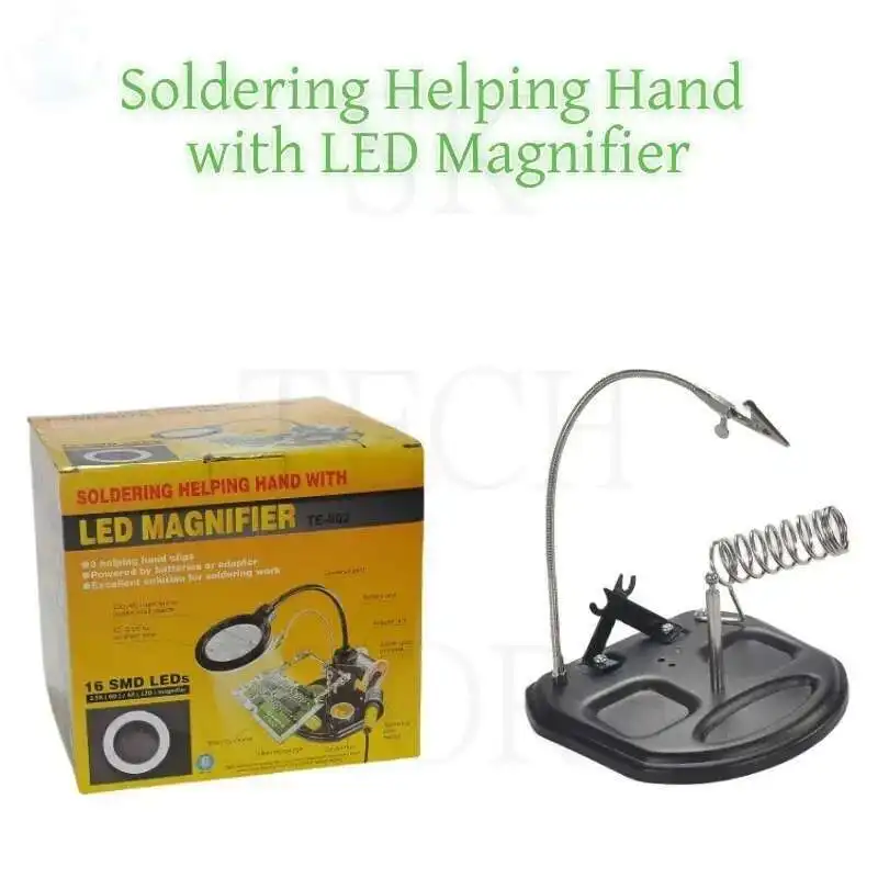 

Soldering Holder Magnifying Glass With Led Light Alligator Clip Holder 360° Rotary Clamp Helping Hand Soldering Repair Tools