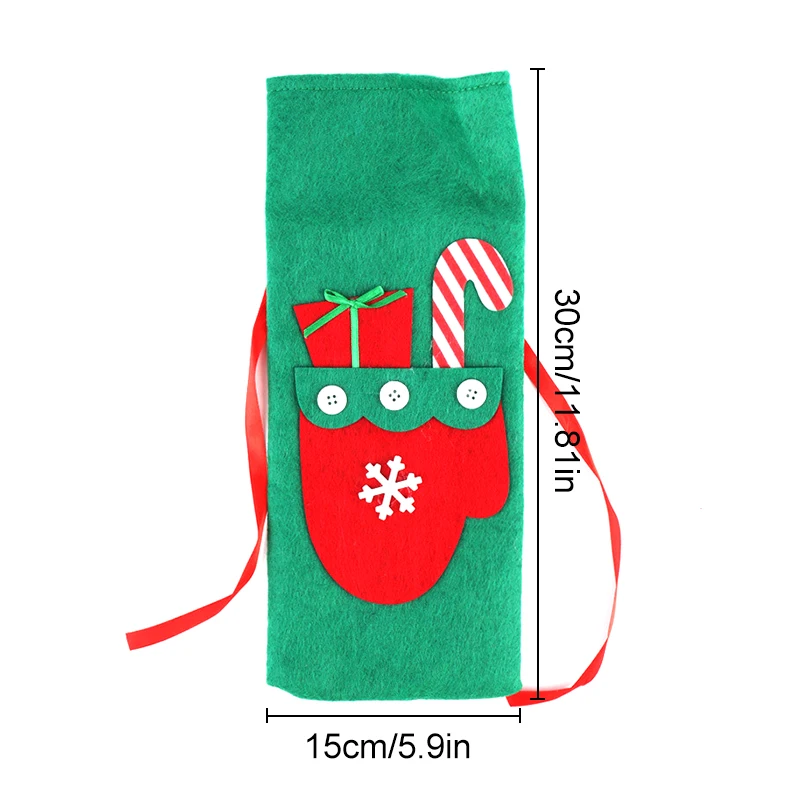 Santa Snowman Woven Wine Bottle Bags For Christmas Party Dinner Table Decorations New Year Gifts Christmas Wine Bottle Cover