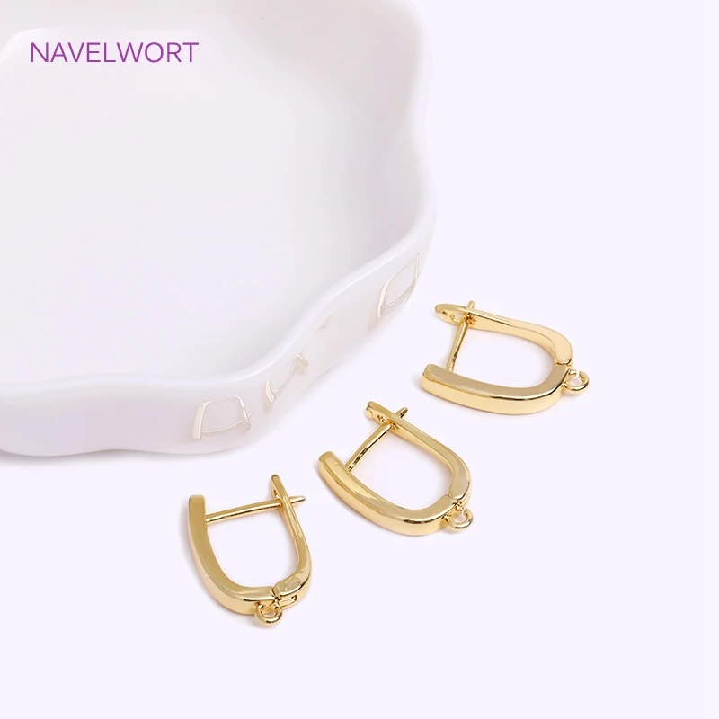 Smooth Lever-Back Earring with Open Ring 14K Gold Plated Earring Hook Clasps Findings DIY Jewelry Making Accessories Wholesale