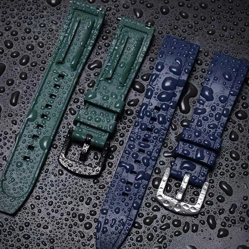 Correia TPU Fluororubber, Pulseira Desportiva em Silicone, Acessórios de Relógio Universal, Pulseira Quick Release, 22mm, 20mm